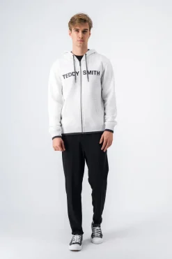 Teddy Smith Sweat zippé à capuche GICLASS HOODY WHITE MELANGE WHITEMELANGE Sale