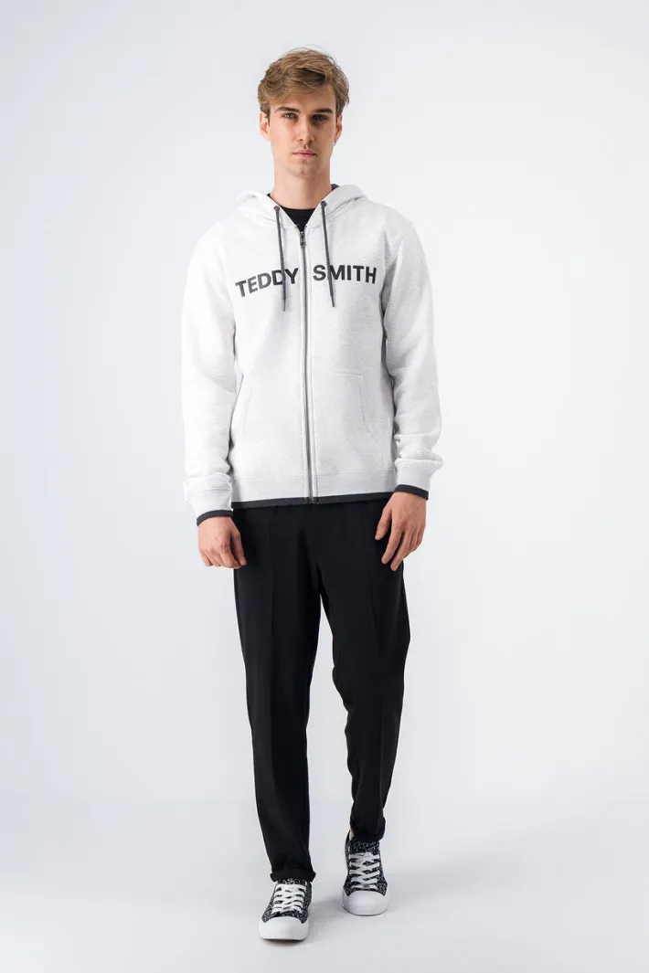 Teddy Smith Sweat zippé à capuche GICLASS HOODY WHITE MELANGE WHITEMELANGE Sale