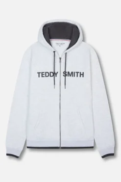 Teddy Smith Sweat zippé à capuche GICLASS HOODY WHITE MELANGE WHITEMELANGE Sale