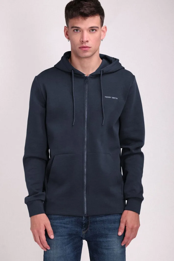 Teddy Smith Sweat zippé à capuche GICLASS NEOPREN TOTAL NAVY TOTALNAVY Outlet