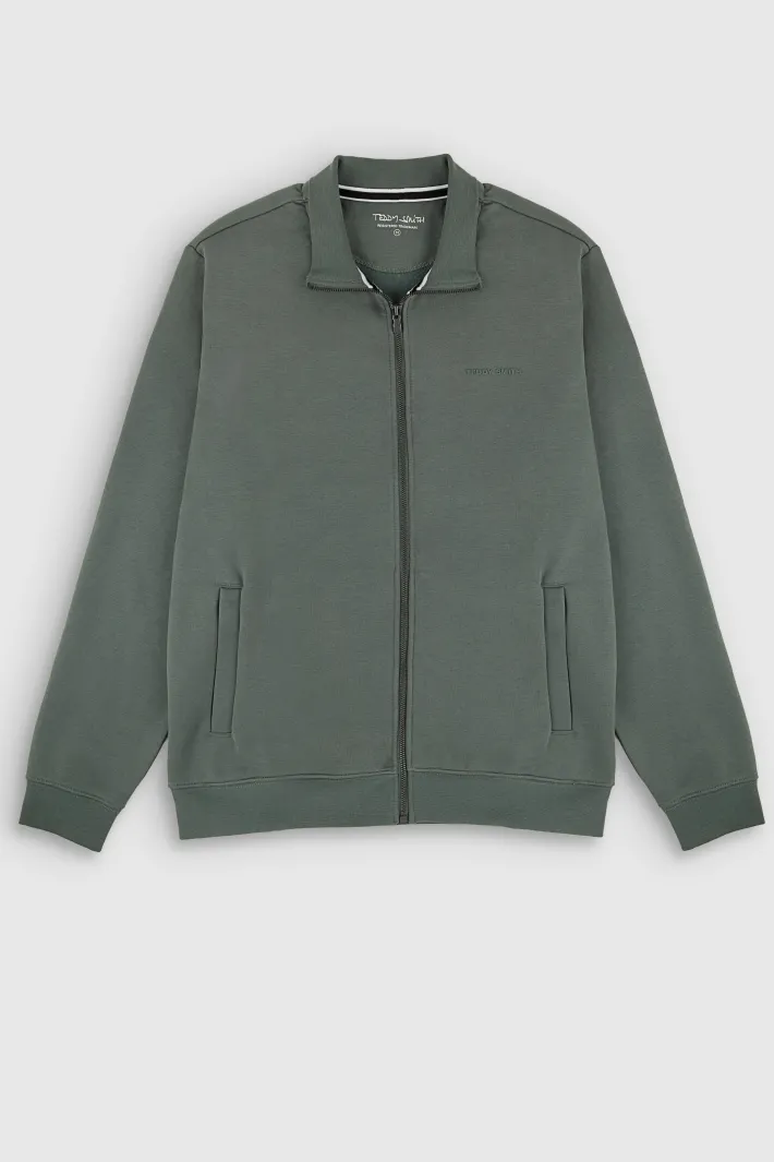 Teddy Smith Sweat zippé col montant G-NARKUS ZIP VINTAGE KAKI VINTAGEKAKI Flash Sale