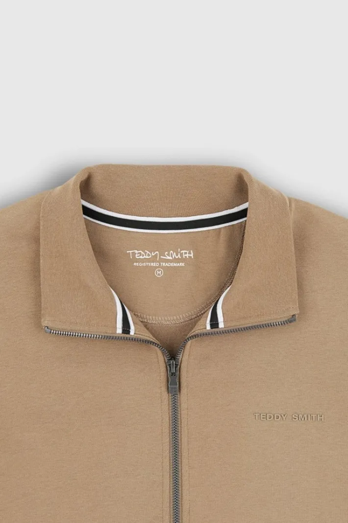 Teddy Smith Sweat zippé col montant G-NARKUS ZIP MOKA BEIGE MOKABEIGE New