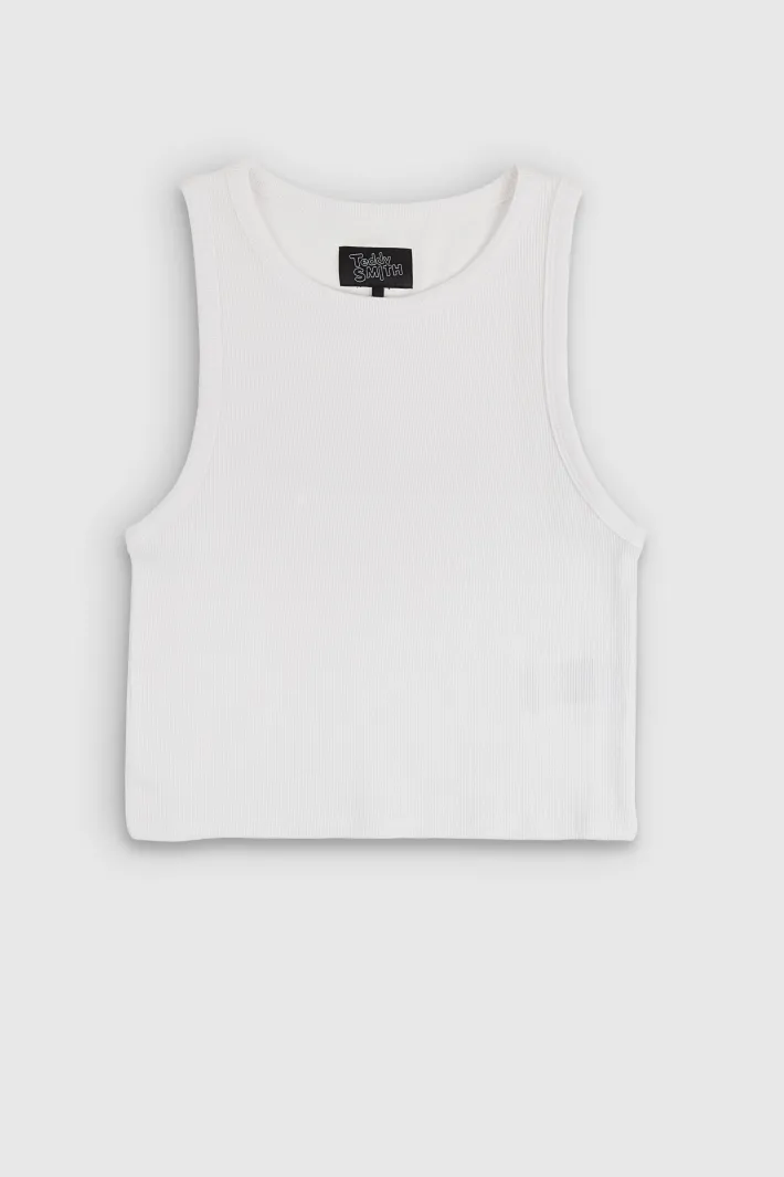 Teddy Smith Top sans manches DEB US RIB BLANC New