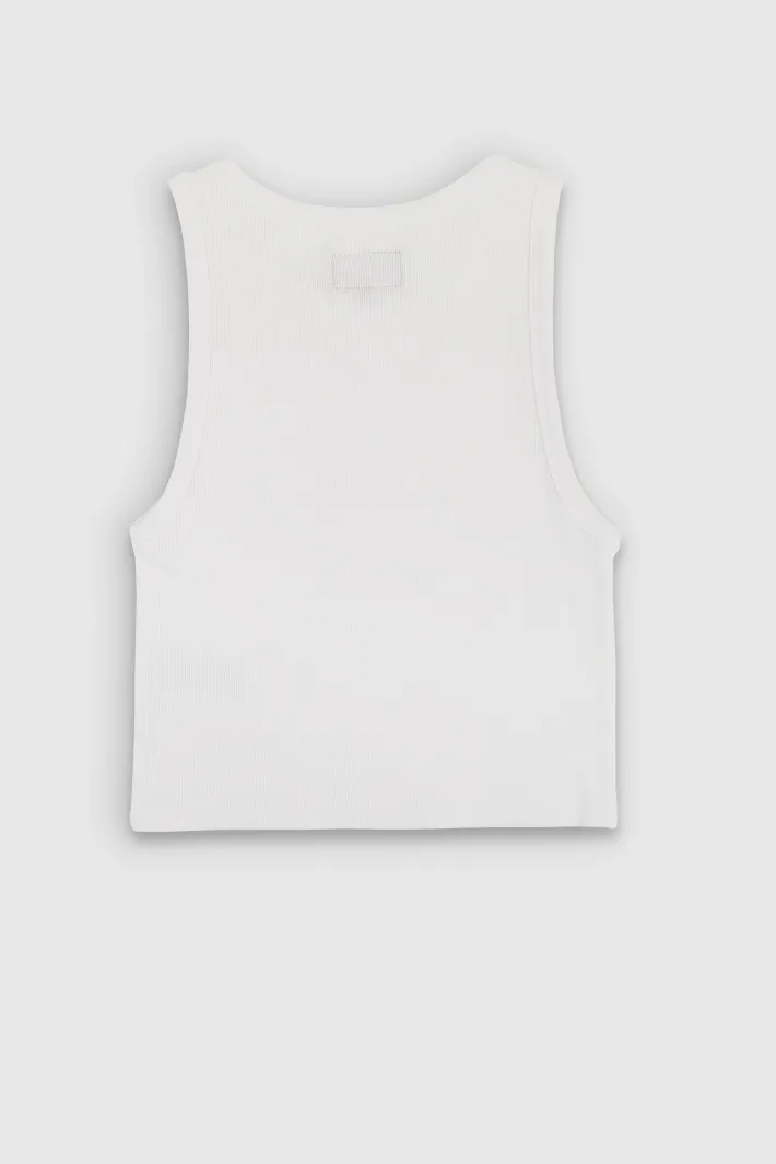 Teddy Smith Top sans manches DEB US RIB BLANC New