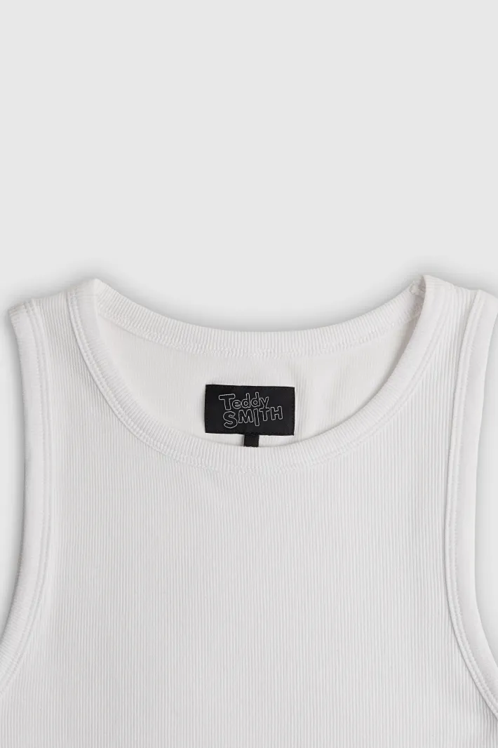 Teddy Smith Top sans manches DEB US RIB BLANC New