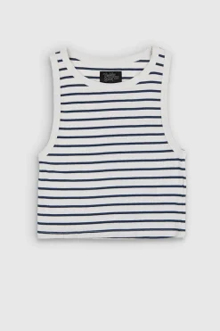Teddy Smith Top sans manches DEB US RIB BLANC RAYURES BLANCRAYURES Sale