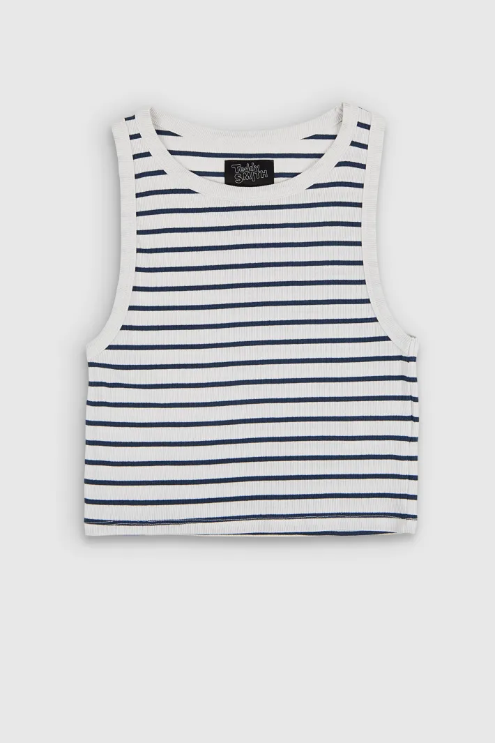 Teddy Smith Top sans manches DEB US RIB BLANC RAYURES BLANCRAYURES Sale