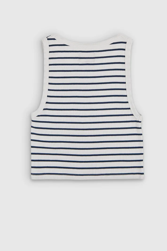 Teddy Smith Top sans manches DEB US RIB BLANC RAYURES BLANCRAYURES Sale