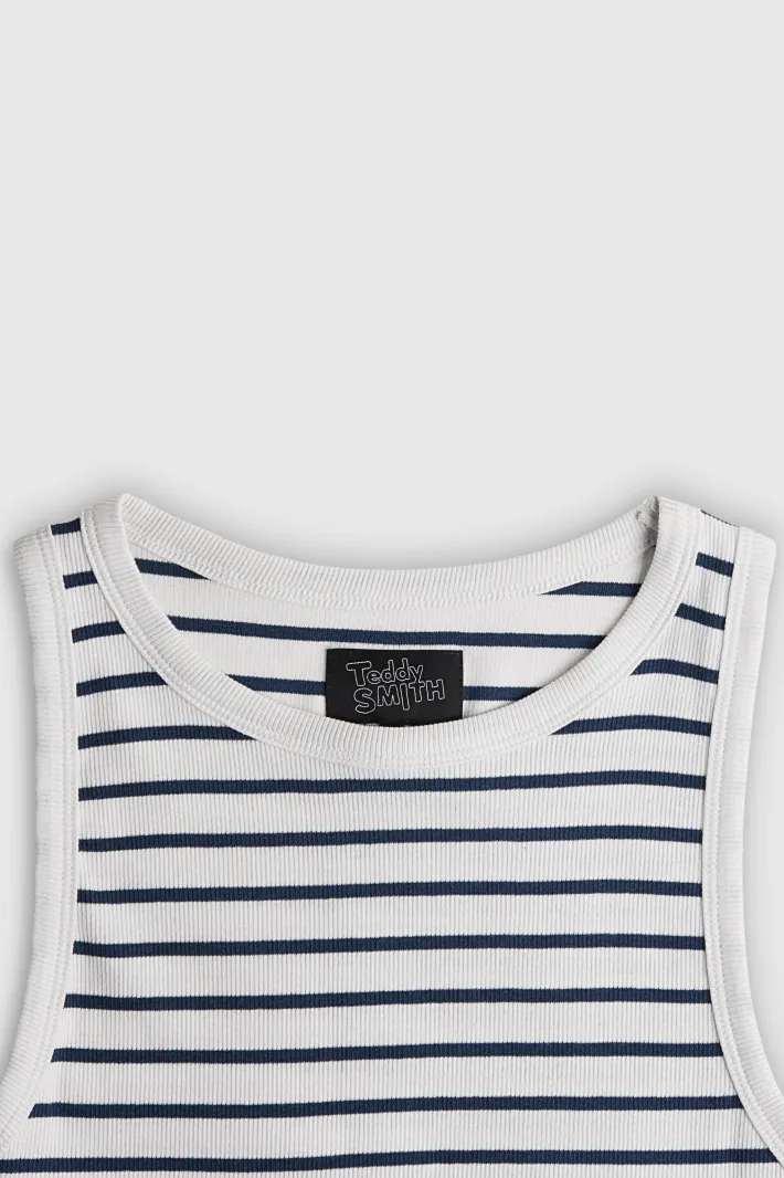 Teddy Smith Top sans manches DEB US RIB BLANC RAYURES BLANCRAYURES Sale