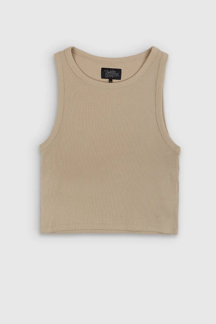 Teddy Smith Top sans manches DEB US RIB BEIGE Cheap
