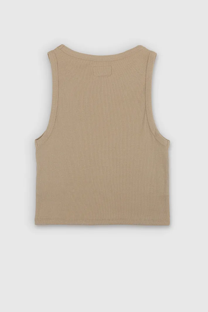 Teddy Smith Top sans manches DEB US RIB BEIGE Cheap
