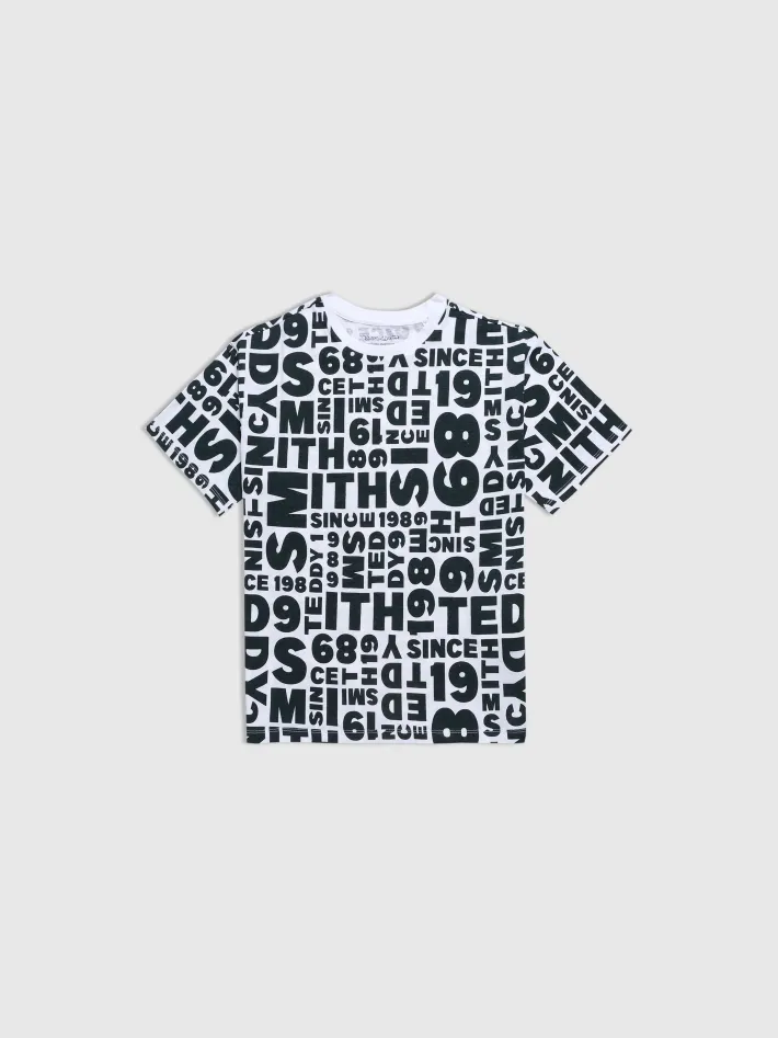 Teddy Smith T-shirt col rond BARRY MC JR VERT SCARABE New