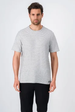 Teddy Smith T-shirt col rond jacquard COOPER MC MIDDLE WHITE Clearance