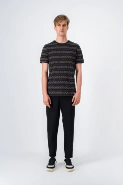 Teddy Smith T-shirt col rond jacquard JAMES MC CHARBON Clearance
