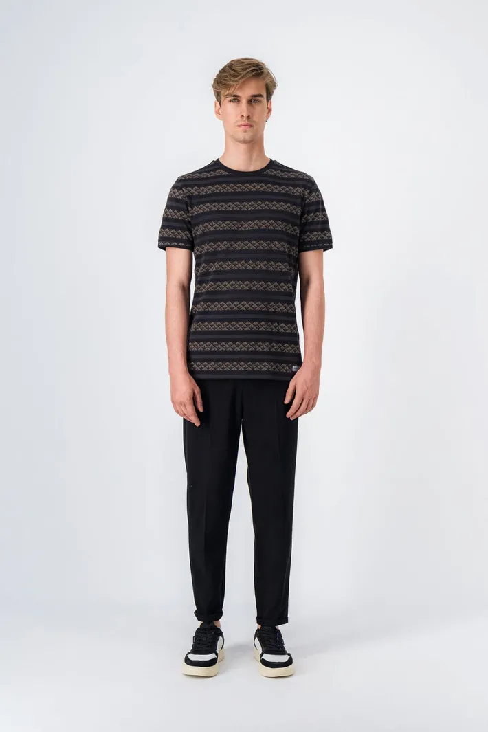 Teddy Smith T-shirt col rond jacquard JAMES MC CHARBON Clearance