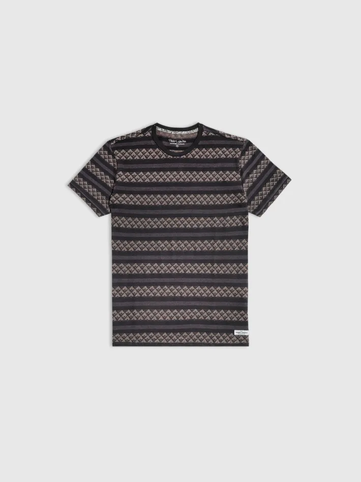 Teddy Smith T-shirt col rond jacquard JAMES MC CHARBON Clearance