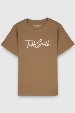 Teddy Smith T-shirt col rond manches courtes T-EVAN MC JR CHATAIN Online