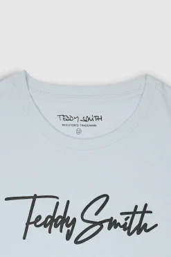 Teddy Smith T-shirt col rond manches courtes T-EVAN MC JR BLEU CLAIR BLEUCLAIR Hot