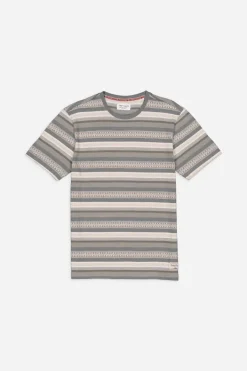 Teddy Smith T-shirt col rond manches courtes en jacquard T-EGAN MC FADED KAKI Outlet