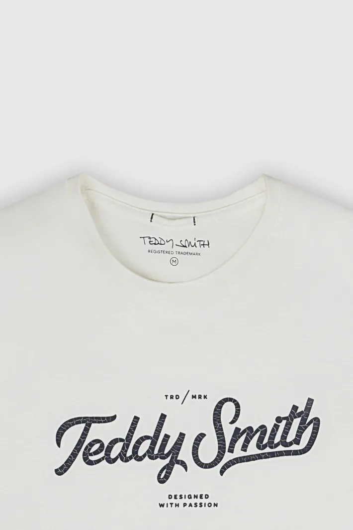 Teddy Smith T-shirt col rond manches courtes T-JANICK MC MIDDLE WHITE Fashion