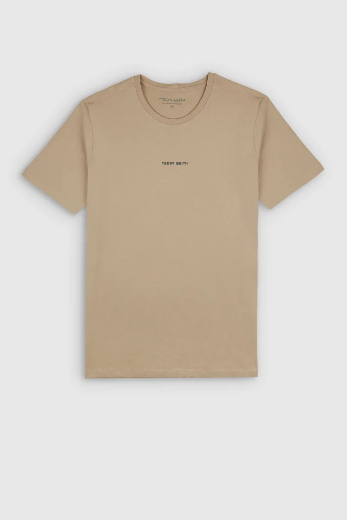 Teddy Smith T-shirt col rond manches courtes T-SOY 2 MC BEIGE New
