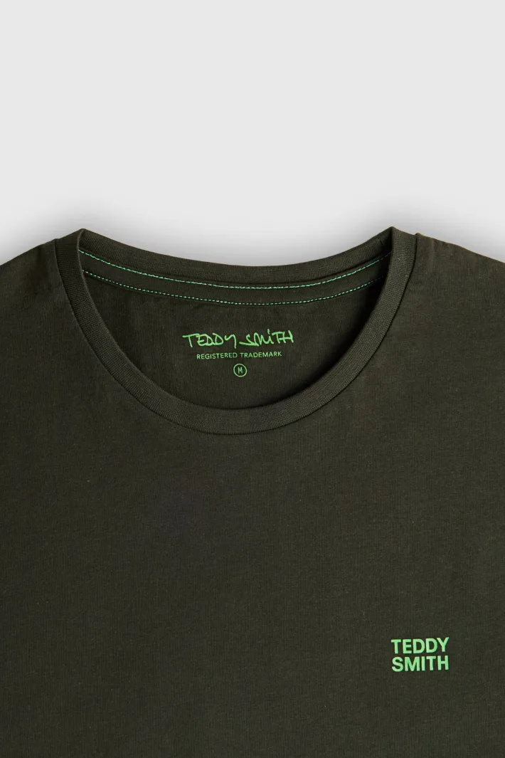 Teddy Smith T-shirt col rond manches courtes THE TEE 1 MC DEEP KAKI DEEPKAKI Clearance