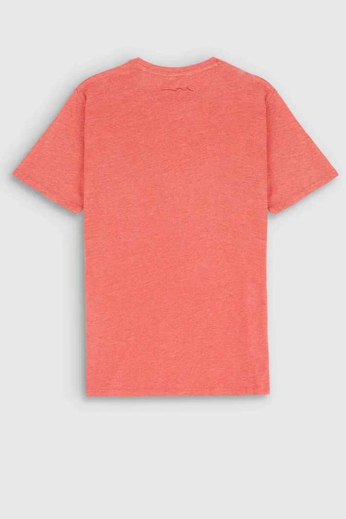 Teddy Smith T-shirt col rond manches courtes THE TEE 1 MC ROUGE CORAIL CHINE ROUGECORAILCHINE Discount