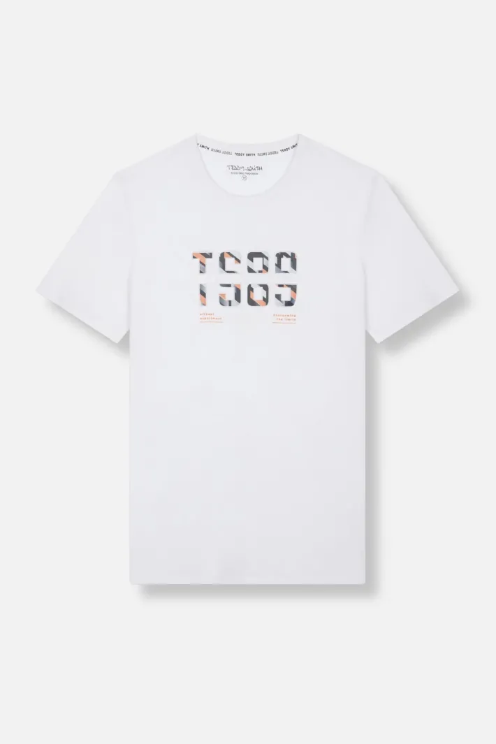 Teddy Smith T-shirt col rond manches courtes T-ALDER MC BLANC Flash Sale