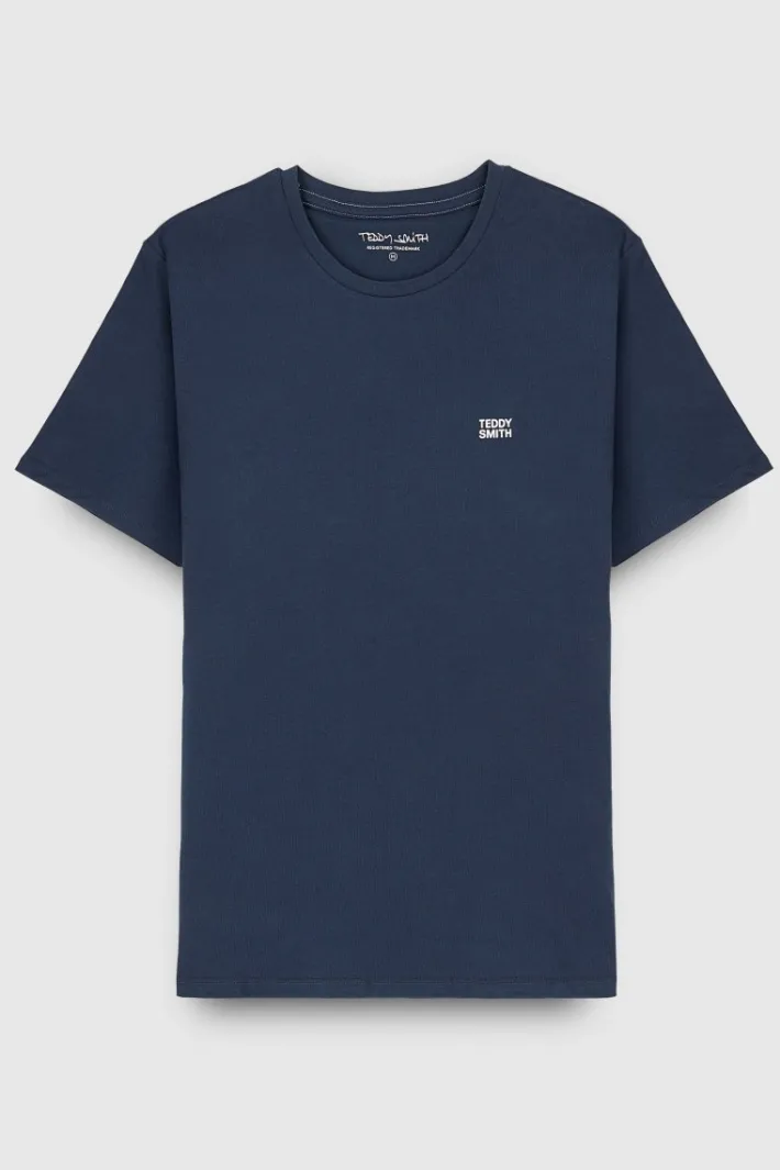 Teddy Smith T-shirt col rond manches courtes THE TEE 1 TOTAL NAVY TOTALNAVY Clearance