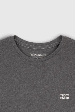 Teddy Smith T-shirt col rond manches courtes THE TEE 1 MELANGE BLACK/BLANC MELANGEBLACK/BLANC Online