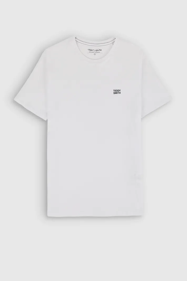 Teddy Smith T-shirt col rond manches courtes THE TEE 1 BLANC Best