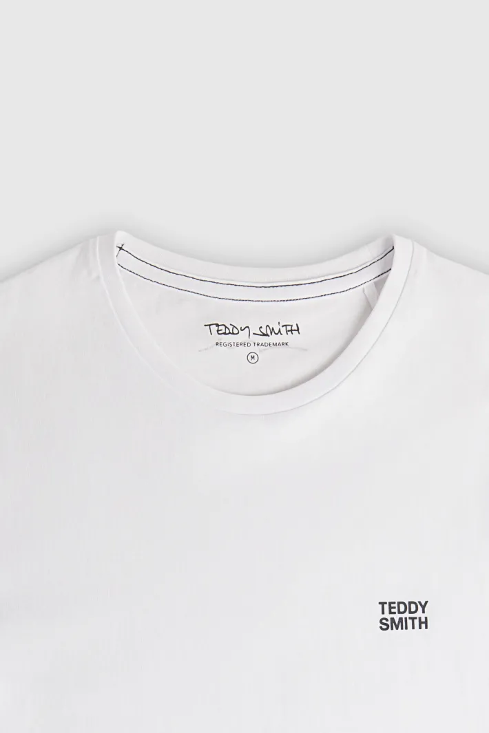 Teddy Smith T-shirt col rond manches courtes THE TEE 1 BLANC Best