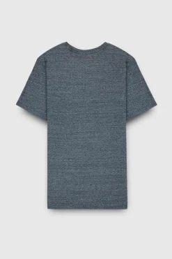 Teddy Smith T-shirt col rond manches courtes T-NARK CHINE MC TOTAL NAVY CHINE/BLAN Outlet