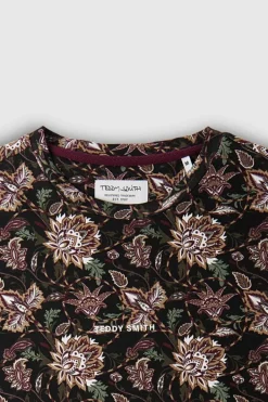 Teddy Smith T-shirt col rond manches courtes T-ANTONE MC CHARBON/FLEUR Sale