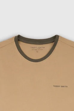Teddy Smith T-shirt col rond manches courtes THE TEE 2 R MC MOKA BEIGE MOKABEIGE Flash Sale