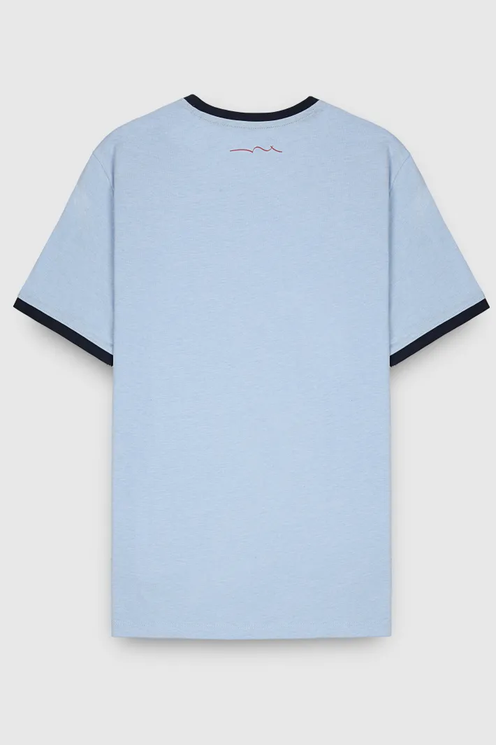 Teddy Smith T-shirt col rond manches courtes THE TEE 2 R MC BLEU ECUME CHINE BLEUECUMECHINE Shop