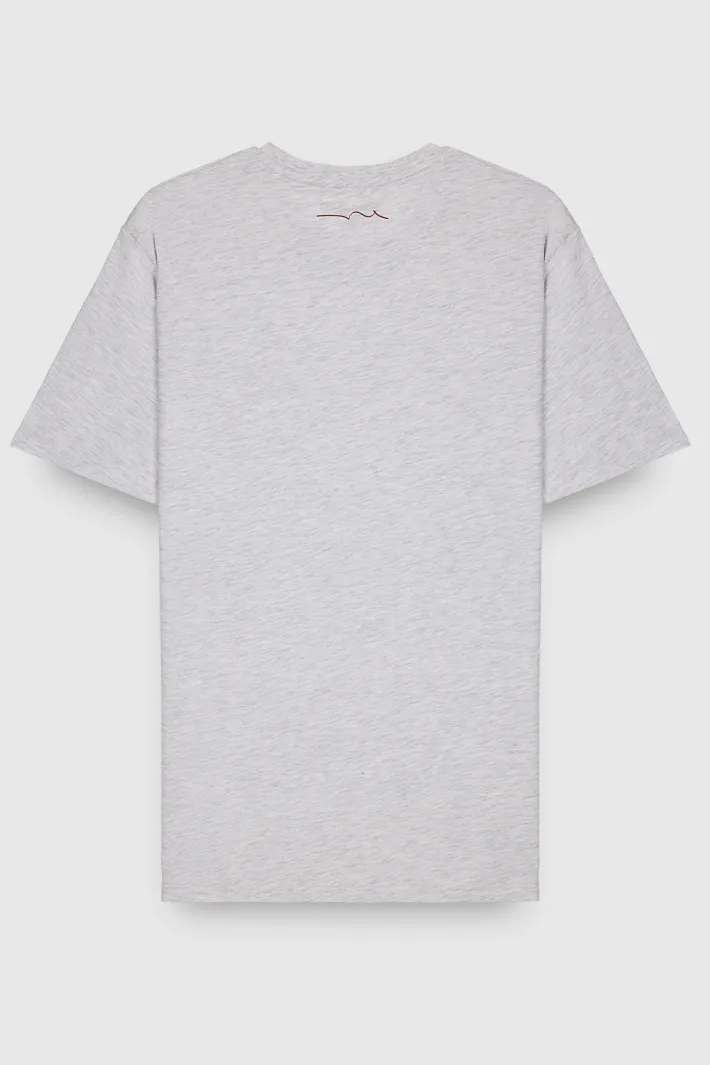 Teddy Smith T-shirt col rond manches courtes THE TEE 1 MC WHITE MELANGE WHITEMELANGE Outlet