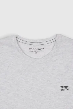 Teddy Smith T-shirt col rond manches courtes THE TEE 1 MC WHITE MELANGE WHITEMELANGE Outlet