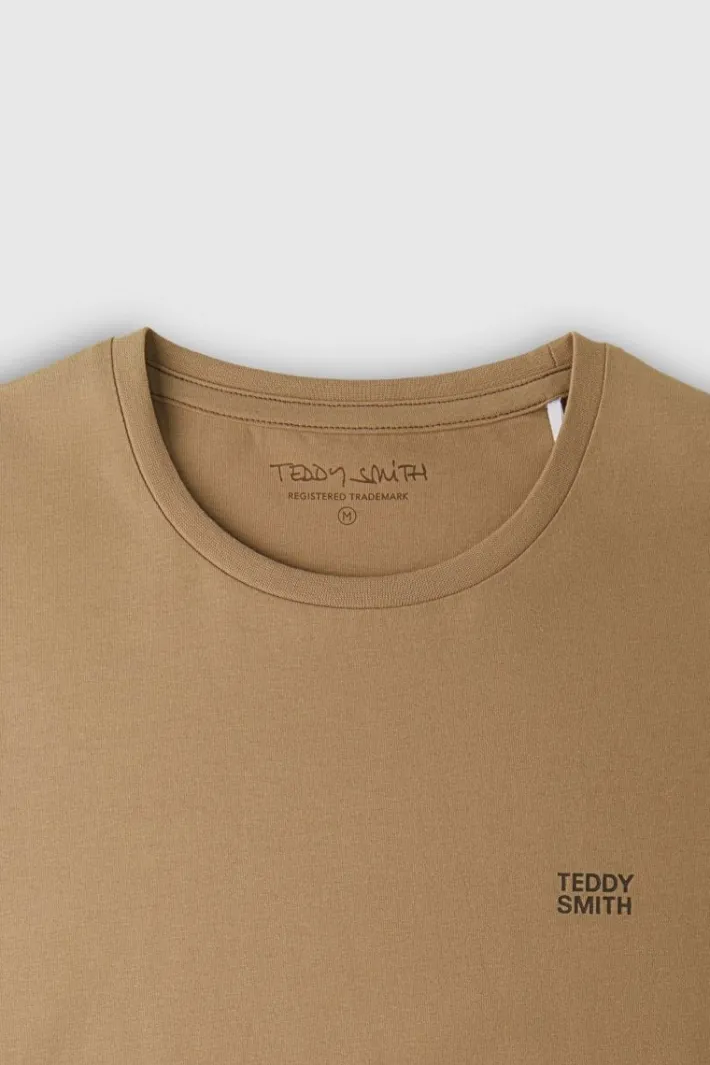 Teddy Smith T-shirt col rond manches courtes THE TEE 1 MC MOKA BEIGE MOKABEIGE Hot