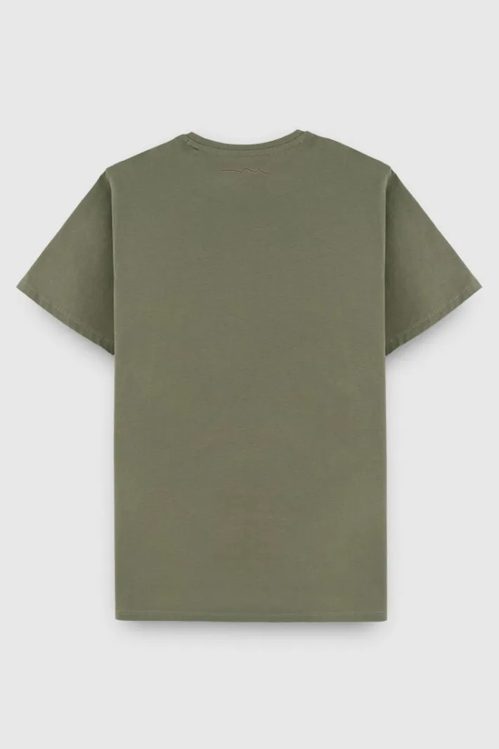 Teddy Smith T-shirt col rond manches courtes THE TEE 1 MC MILITARY KAKI MILITARYKAKI Outlet