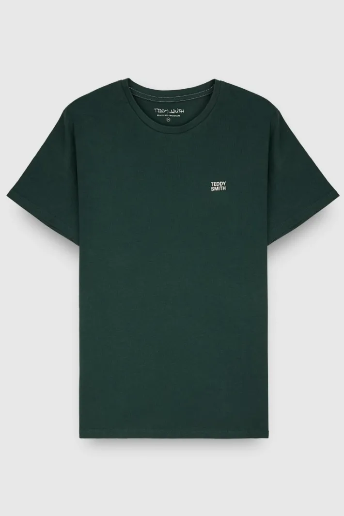 Teddy Smith T-shirt col rond manches courtes THE TEE 1 MC VERT SCARABE VERTSCARABE Clearance