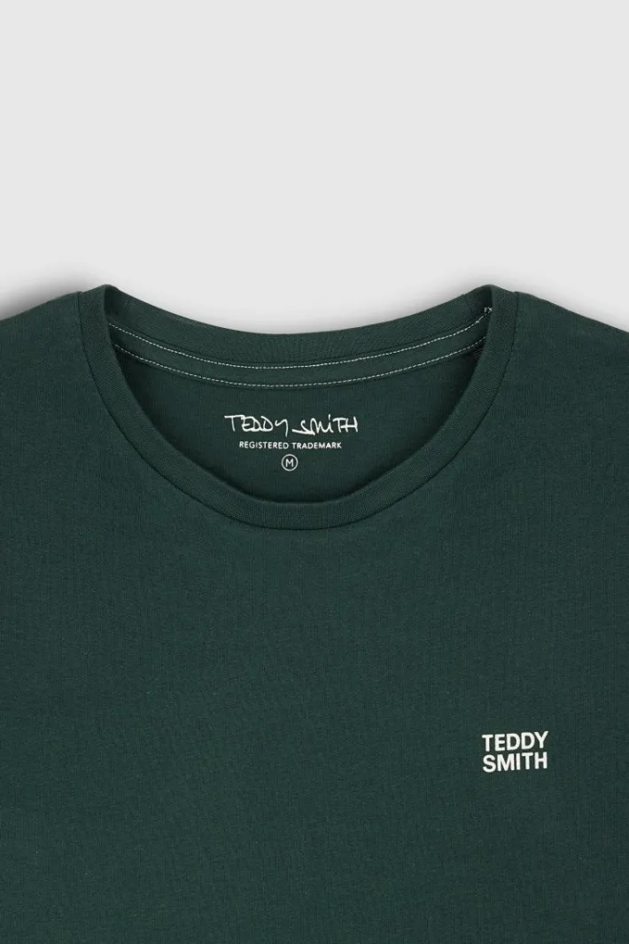 Teddy Smith T-shirt col rond manches courtes THE TEE 1 MC VERT SCARABE VERTSCARABE Clearance