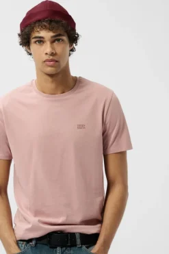 Teddy Smith T-shirt col rond manches courtes THE TEE 1 MC WOOD ROSE WOODROSE Fashion