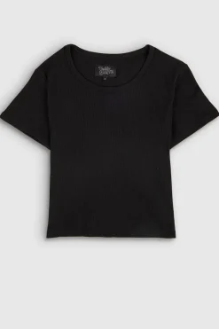 Teddy Smith T-shirt col rond manches courtes T-REMA MC RIB NOIR Online