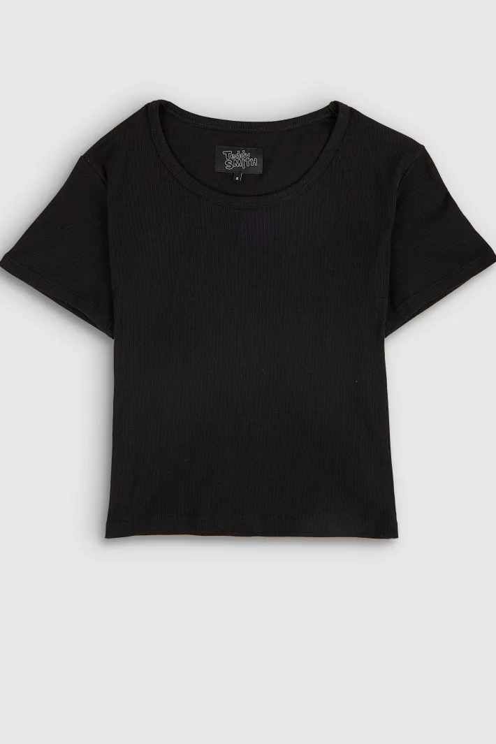 Teddy Smith T-shirt col rond manches courtes T-REMA MC RIB NOIR Online