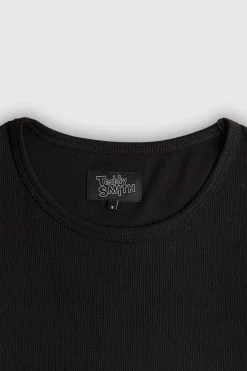 Teddy Smith T-shirt col rond manches courtes T-REMA MC RIB NOIR Online