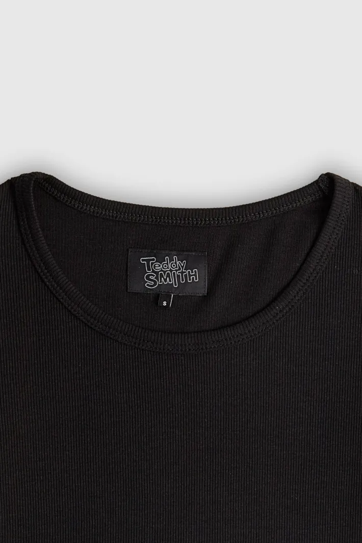 Teddy Smith T-shirt col rond manches courtes T-REMA MC RIB NOIR Online