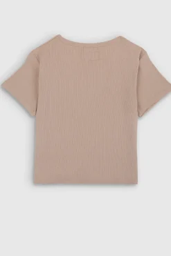 Teddy Smith T-shirt col rond manches courtes T-REMA MC RIB BEIGE Outlet
