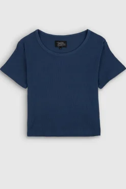 Teddy Smith T-shirt col rond manches courtes T-REMA MC RIB BLUE INK BLUEINK Best