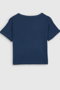 Teddy Smith T-shirt col rond manches courtes T-REMA MC RIB BLUE INK BLUEINK Best